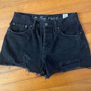 We The Free black denim shorts